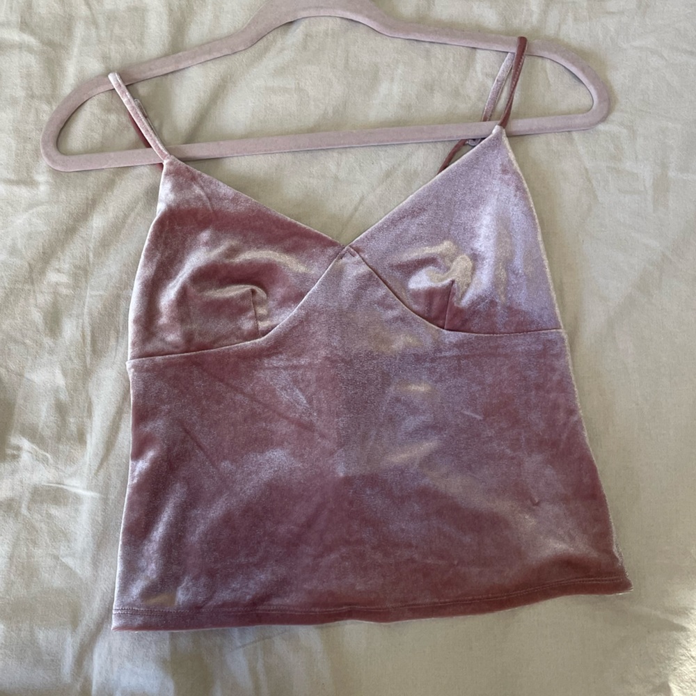 Pink velvet tank top